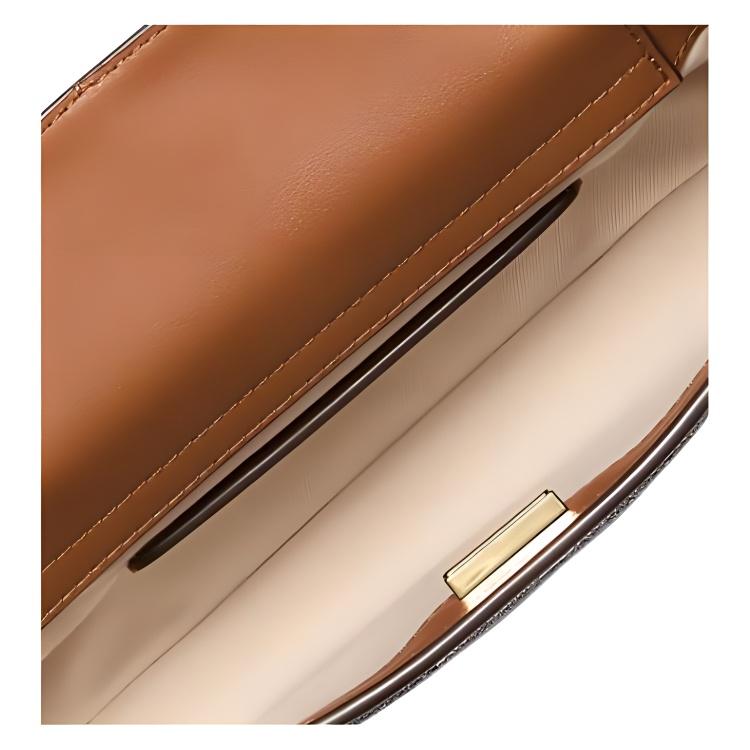 Michael Kors MK Bryant Сумка через плечо на кнопке из покрытого холста Маленькая унисекс-сумка Коричневая 32S5GYTU0B-252