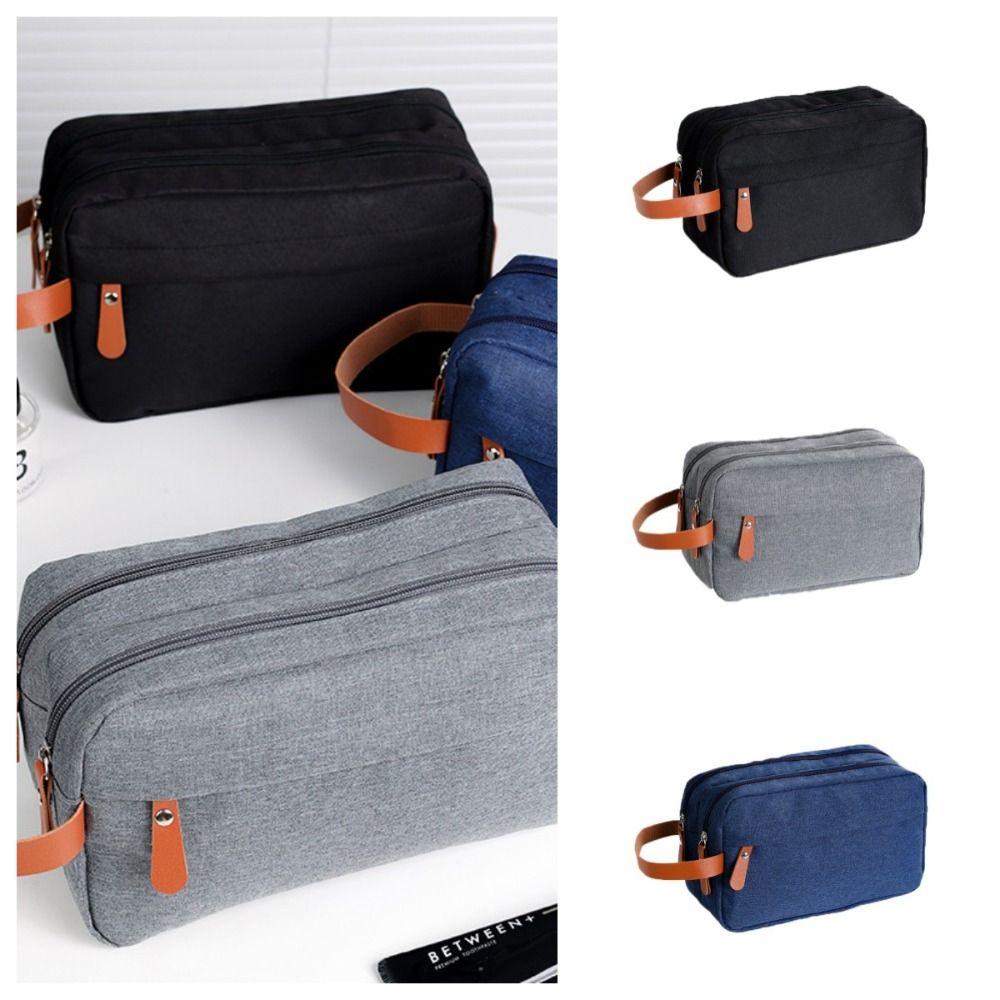 Large Capacity Make Up Bag Oxford Canvas Beauty Wash Pouch Elegant Mens Toiletry Bag Outdoor