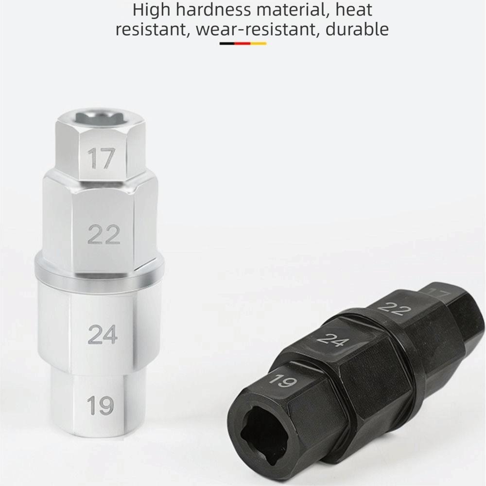 17/19/22/24mm Sockets Motorcycles Hex Axle Tool Heavy-Duty Front Axle Hex Wrench Repair Tool