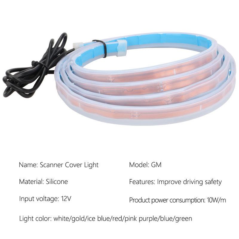 1.2M Car Dynamic Scan Hood LED Daytime Running Light Strip Flexible Engine Cover Decoration Light Bar Flowing Atmosphere Light