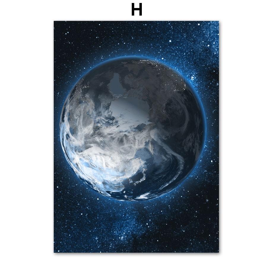 Космический астронавт, планета, ракета, Земля, Луна, баннер, настенная художественная печать, холст, картина, плакат на скандинавскую тему, домашний декор, фотографии для гостиной