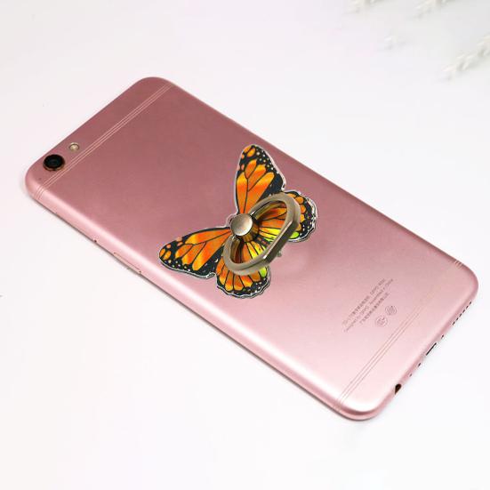 Самоклеящийся цветной держатель для телефона с гладким краем на 360 градусов и цветным кольцом для мобильного телефона с металлической ручкой-подставкой без бабочек