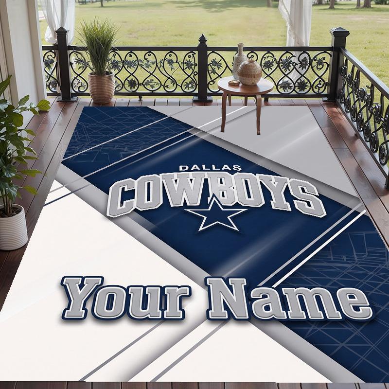Custom Text Printed Rug Dallas Cowboys Non Slip Floor Carpet For Home Room Decor