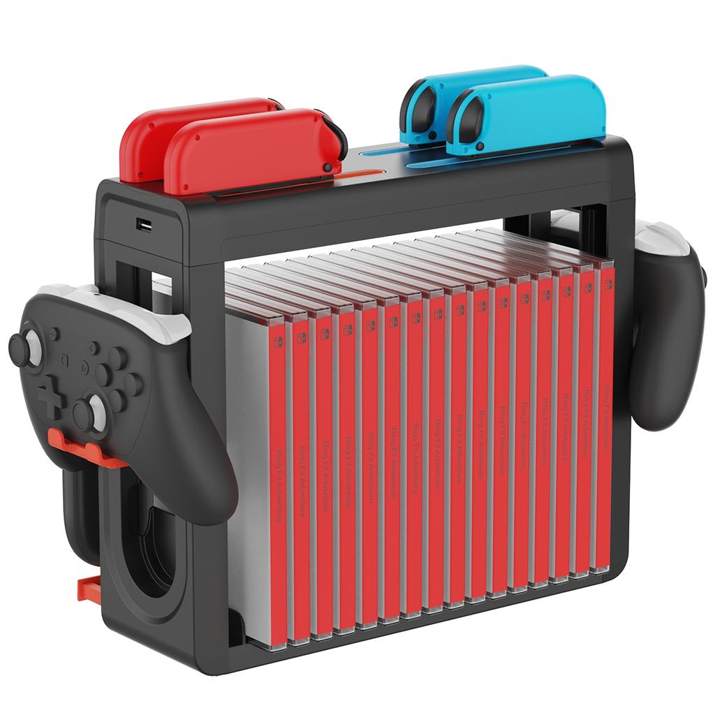 IPEGA PG-SW2027 Charging Dock for Nintendo Switch / Switch 2 Storage Holder Charging Stand with 8 Slot Controller Charger / USB Port / Game Card Slots