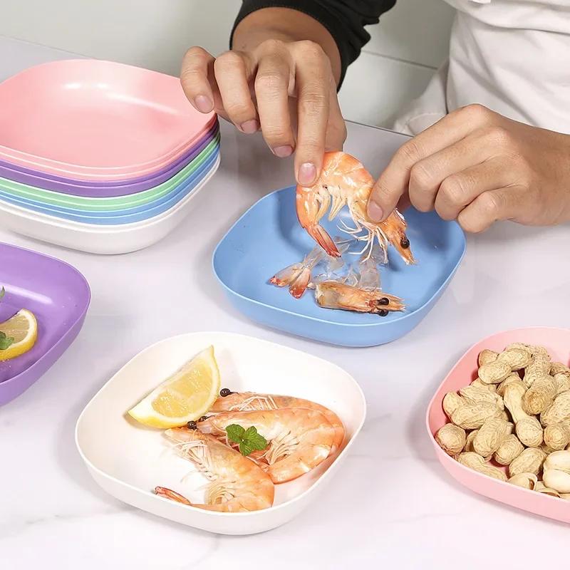 Квадратная мусорная тарелка, костяная тарелка, пищевая тарелка, фруктовые закуски, походная столовая посуда, тарелка в форме сердца, салатницы