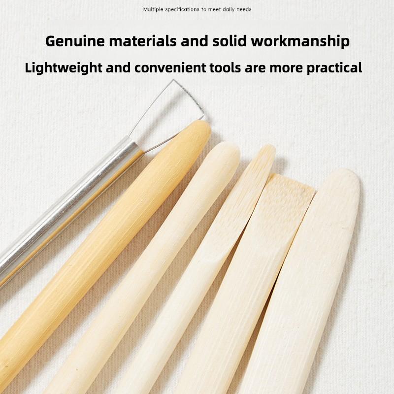 Pottery Tools Bamboo Clay Sculpture 6-Piece Set Clay Sculpture Fine Carving Figure Pottery Clay Knife Art Supplies