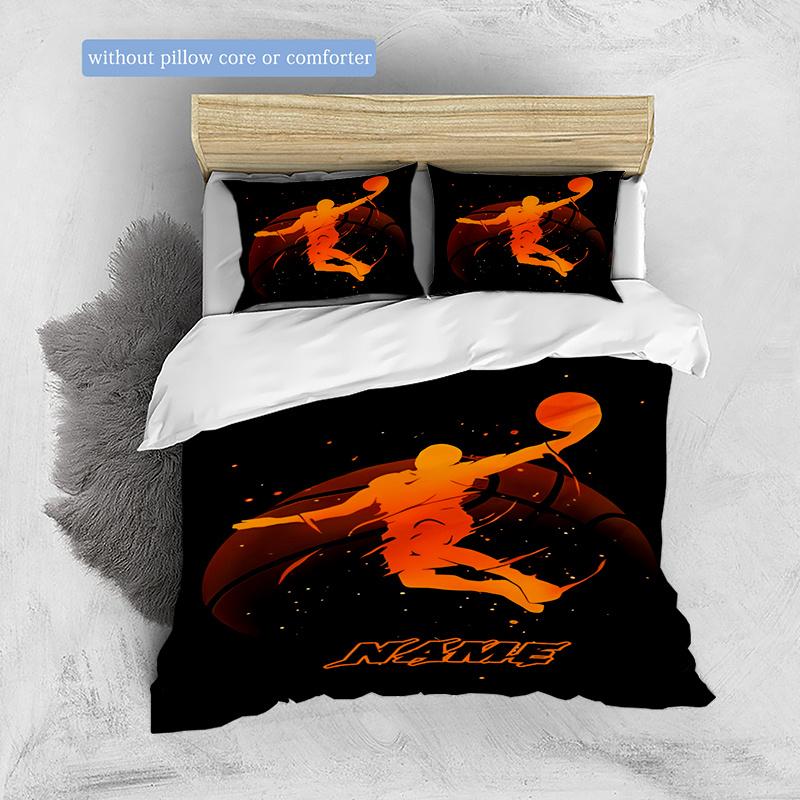 Basketball Shooting Duvet Cover Soft Bedding Set For Bedroomdorm Personalized Name Threepiece Set 1 Duvet Cover And 2 Pillowcases Perfect Gift For All