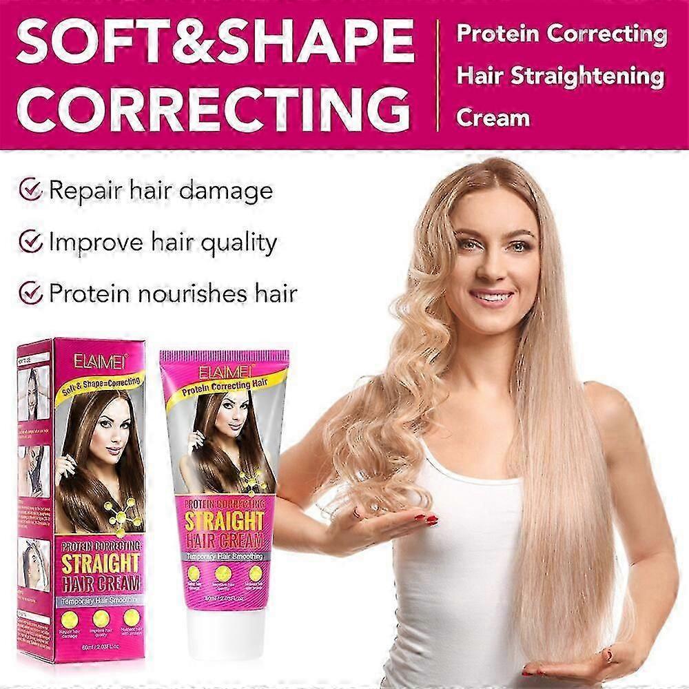 Protein amino acid straight hair cream natural and smooth