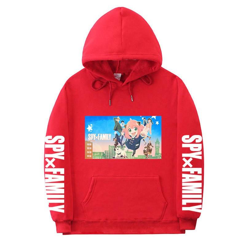 Spy X Family Anime Printed Hoodie Men Women Unisex Oversized Fleece Sweatshirt With Ribbed Hem