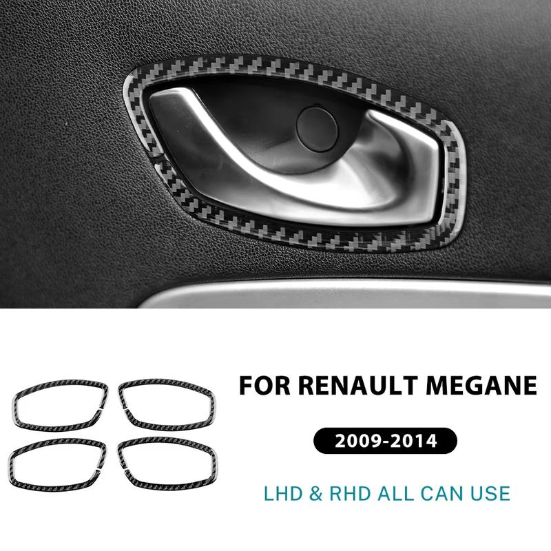Настоящая мягкая карбоновая наклейка для Renault Megane RS 2009 2010 2011 2012 2013 2014 LHD RHD Рамка ручки внутренней двери Отделка салона