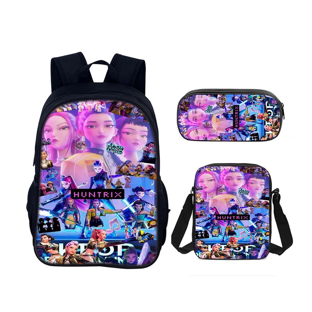 Backpack Cartoon Devil Anime Lightweight Travel Casual Backpack Laptop Bag School Bag Three-piece Set