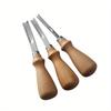 4 Size A4mm A6mm A8mm A10mm Practical Leather Craft Edge Beveler Skiving Beveling Knife DIY Cutting Hand Craft Tool with Wood Handle