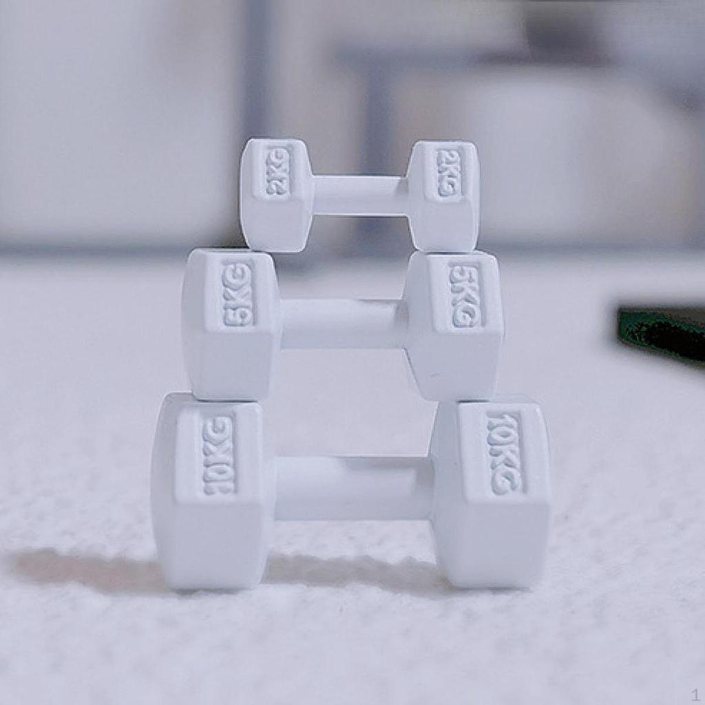 3 Pieces ,Miniature Kettle Bell, Miniature Barbell,Micro Landscape Decor, DIY, Lovely Mini Dumbbells