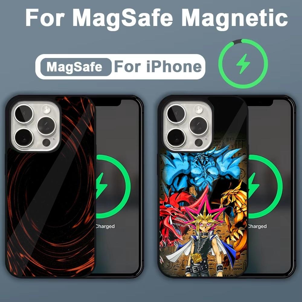 Чехол для телефона аниме Y-Yu-Gi-Oh для iPhone 16,15,14,13,12,11,Plus,Pro,Max,Mini Магнитная беспроводная зарядка Magsafe