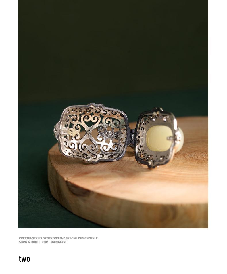 Набор из 12 винтажных этнических подвесок из серебра S925 и нефрита Хетиан с дизайном «Благоприятное облако» и коробкой Га'у