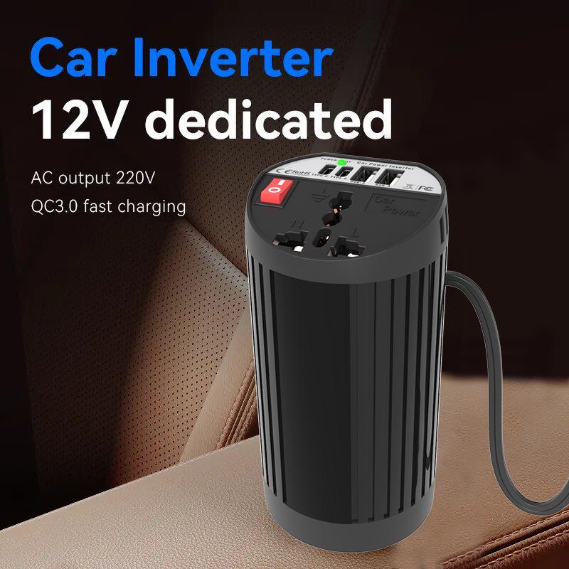 Автомобильный инвертор DC12V в AC220V: Модифицированная синусоида, Светодиодный дисплей, Двойная быстрая зарядка USB, Совместимость с солнечными панелями