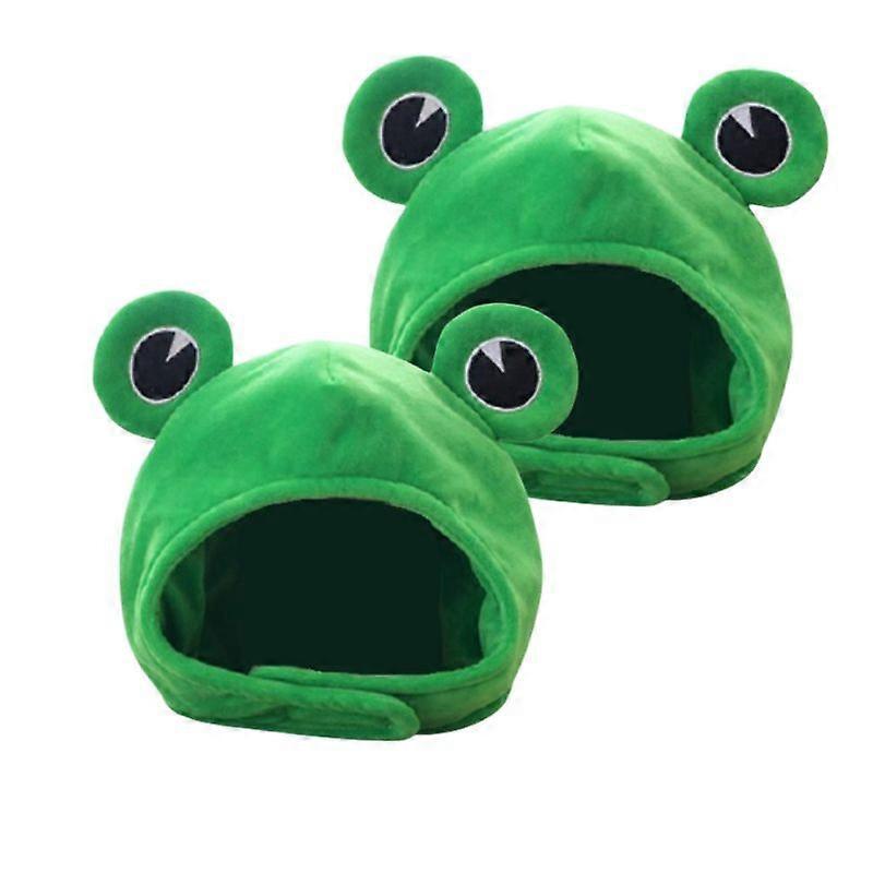 2Pcs Cartoon Funny Adorable Plush -Cute Frog Hat Cosplay Costume Dress Up Hat