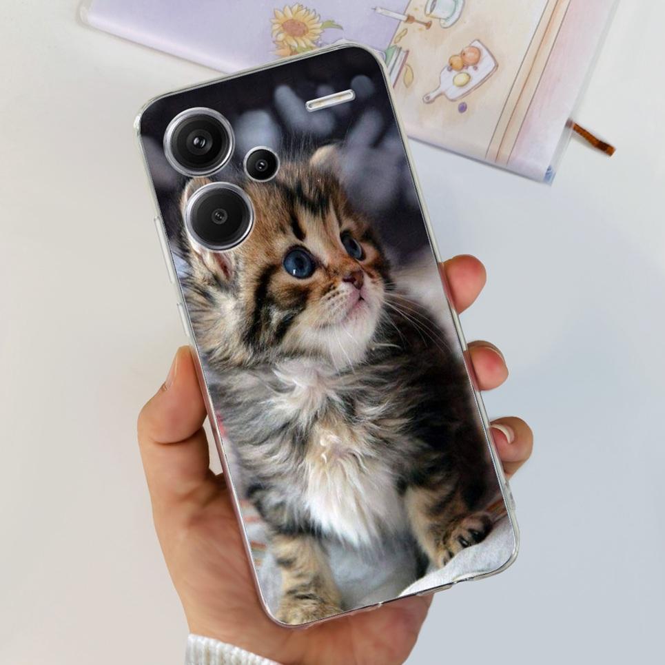 For Xiaomi Redmi Note 13 Pro Plus Pro+ Case Transparent New Fashion Pattern Soft TPU Etui For Xiaomi Redmi Note 13 4G 5G Bumper