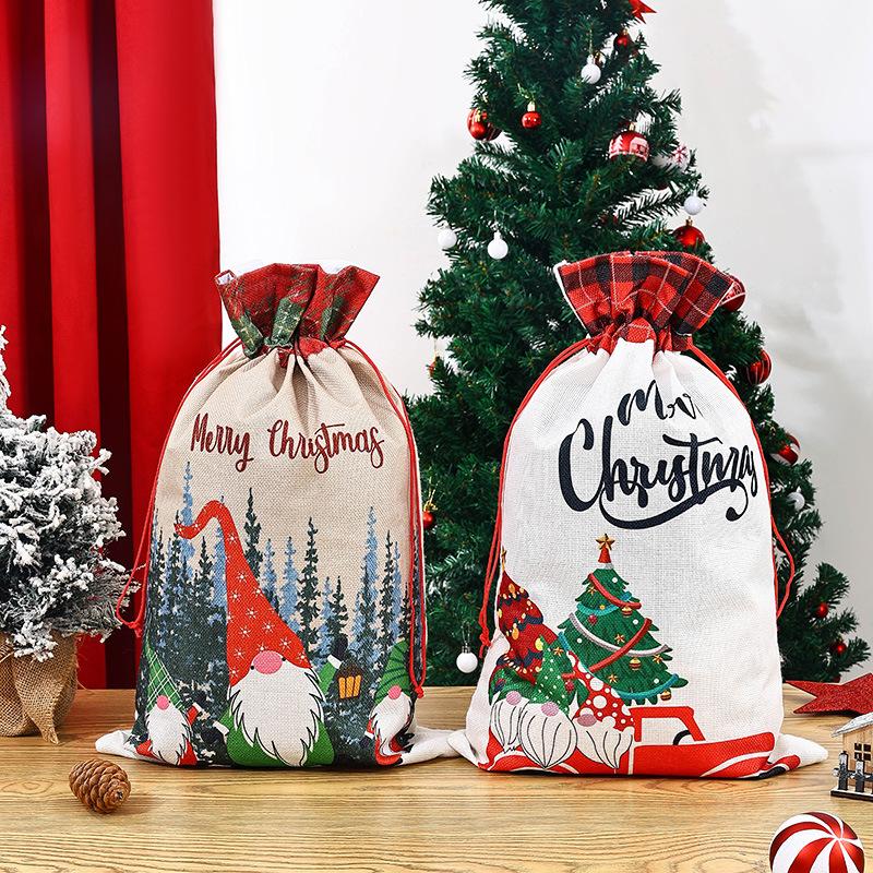 Christmas Decoration Printed Bunch Pocket Cute Forest Man Gift Gift Bag Christmas Apple Bag Christmas Gift Bag