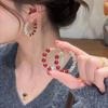 Красные серьги с бусинами для женщин - Легкая роскошь, Универсальные, Элегантные, Модный дизайн Осень/Зима