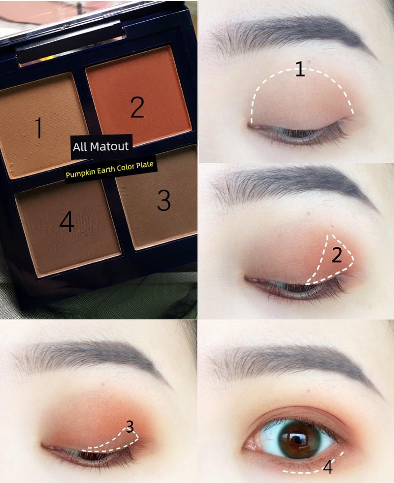 Instagram Super Fire Matt Four-Color Earth Brown Brick Eye Shadow
