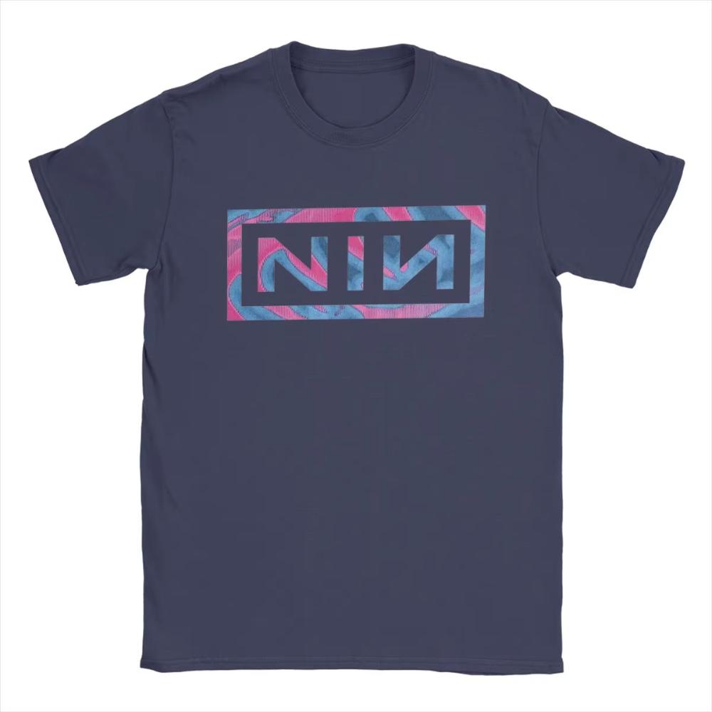 Nine Inch Nails NIN Мужская хлопковая футболка Забавная футболка с коротким рукавом и круглым вырезом Женская футболка из чистого хлопка Идея для подарка Одежда