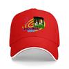 Cute Dog Friends Logo Baseball Cap Black Adjustable Hat with Colorful Design and Green Background Pattern for Pet Lovers