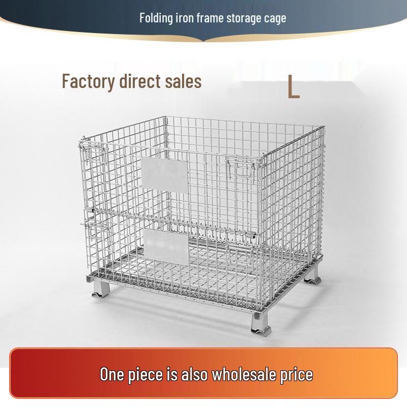 Movable Foldable Metal Storage Cage for Warehouse and Workshop Logistics