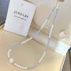 Aquamarine Natural Freshwater Pearl Clavicle Chain Women's Summer Light Luxury Niche Versatile Design Gypsy Clavicle Chain