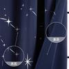 Topfinel Blackout Stylish Star Pattern Foil 110cm Set of Navy Perfect for Small Cafe Energy Thermal Bedroom Thermal Insulation 100cm X 110cm Curtains,