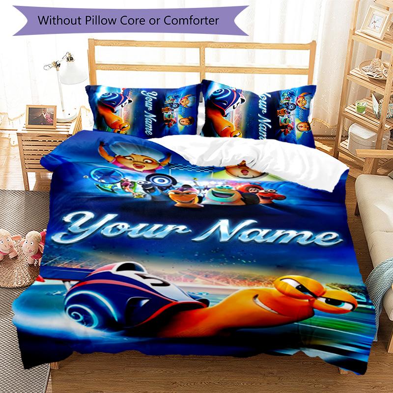 3pcs TURBO Cover Set - Personalized Name, HD Printed Bedding with 1 Cover and 2 Pillowcases - Perfect for Home Decor, Easy Care