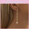 Sophisticated Geometric Gold Plated Copper Earrings With Faux Pearl For Versatile Wear
