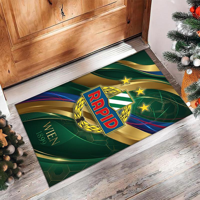 Rapid Wien FC Soccer Football Pattern Soft Area Rug Non Slip Indoor Floor Carpet Sports Decor Mat for Bedroom