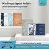 Marble Pattern Hot-Stamped Passport Cover with Spot Cross-Border Design