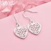 925 Sterling Silver Wedding Jewelry Fashion Heart Earrings