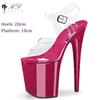 Модные 20 см Высокие Каблуки Сексуальные Платформы Сандалии Стриптиз Обувь для Танцев Женские Свадебные Разноцветные Большие Размеры Женские Сандалии Лето