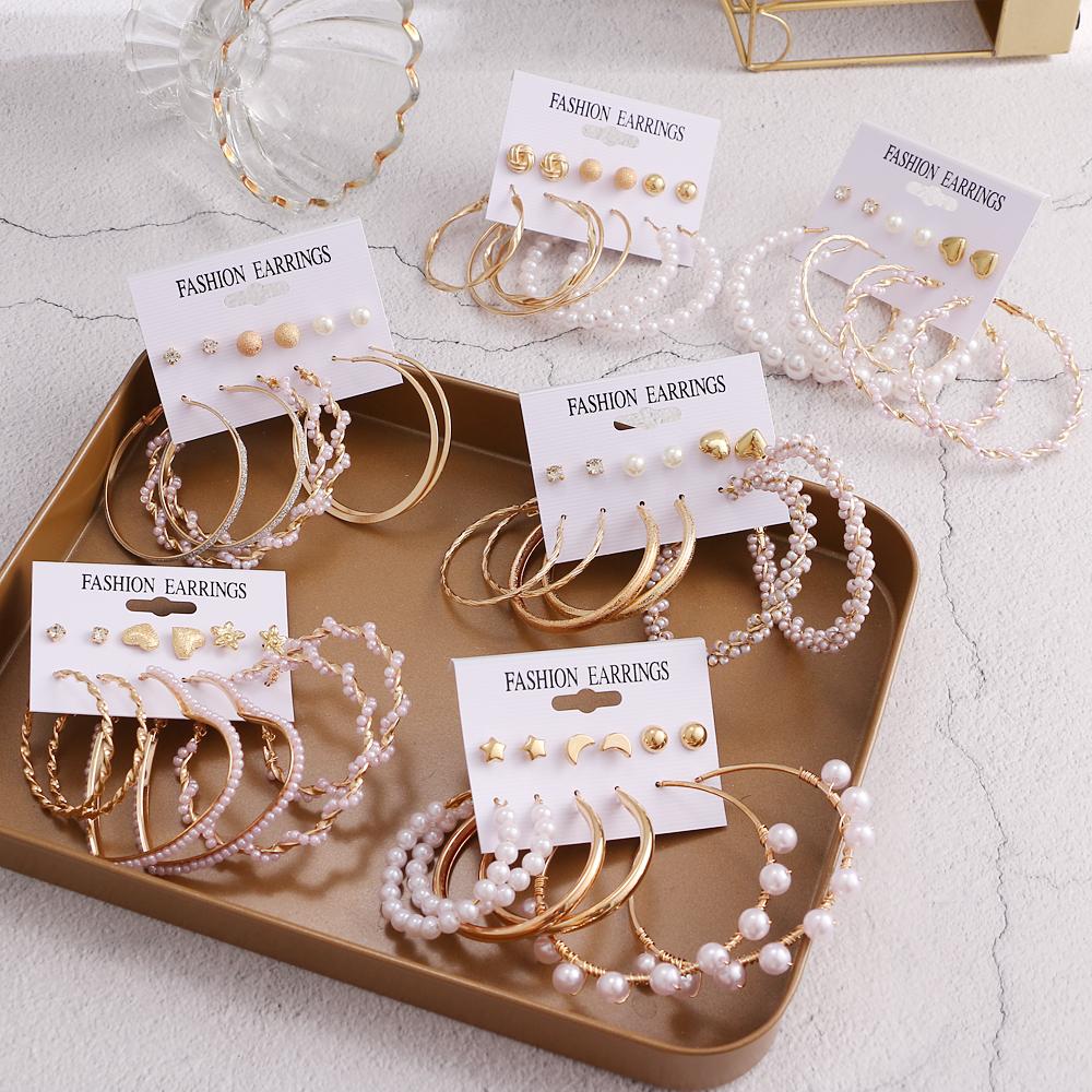 Набор серег в стиле ретро с темпераментом, геометрические серьги, нежные модные простые серьги