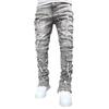 New Men's Denim Straight Leg Jeans Street Fashion Ins Colorful Stretch Patch Denim Straight Leg Jeans
