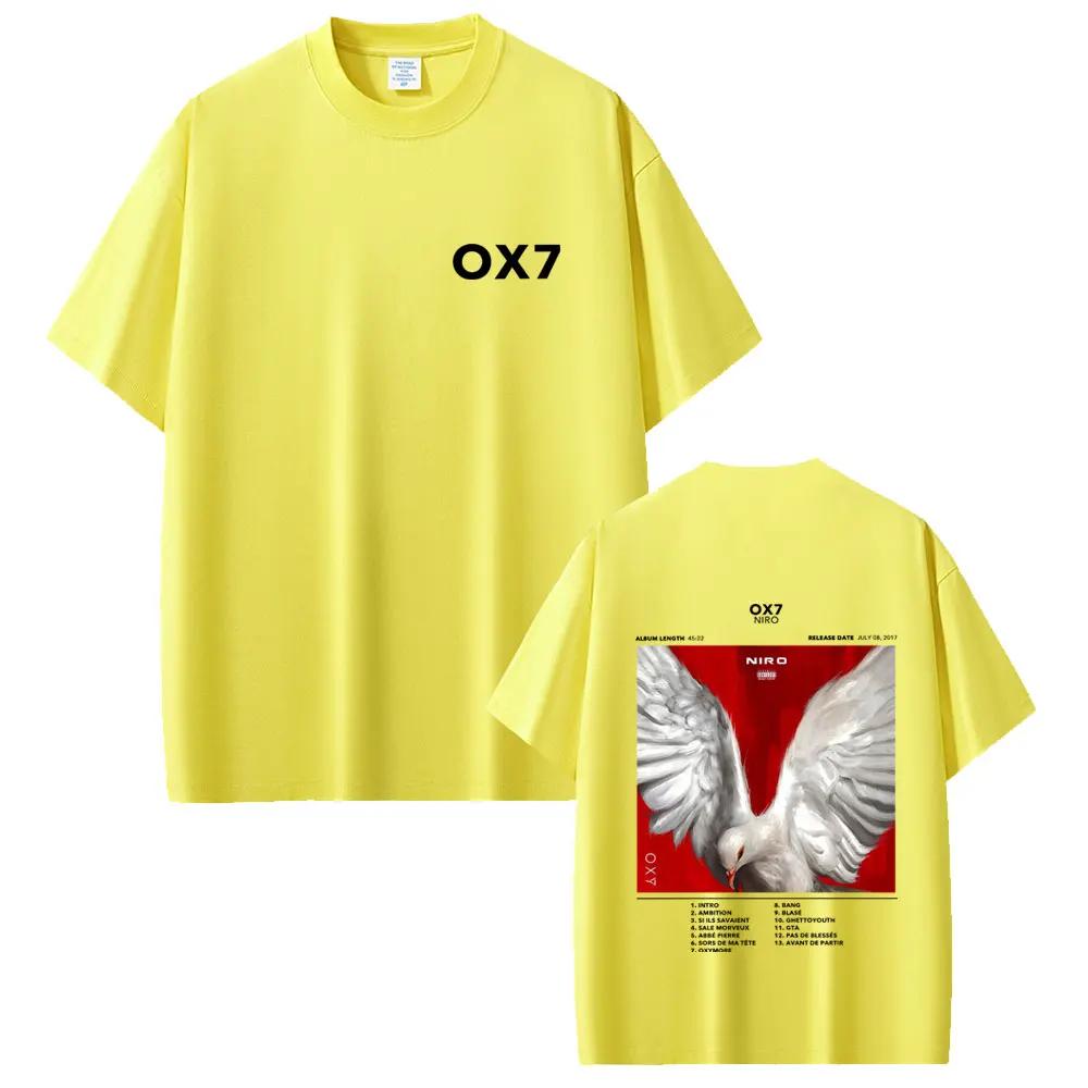Rapper Niro OX7 Album Double Sided Graphic Tshirt Male Hip Hop Pop Music Streetwear Men Women Fashion Crewneck T-shirt