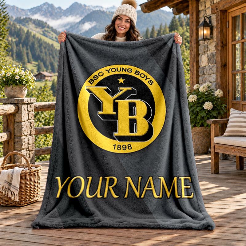 BSC Young Boys Custom Name Flannel Blanket Personalized Soft Warm Plush Throw Blanket Customized Gift for Family Friends