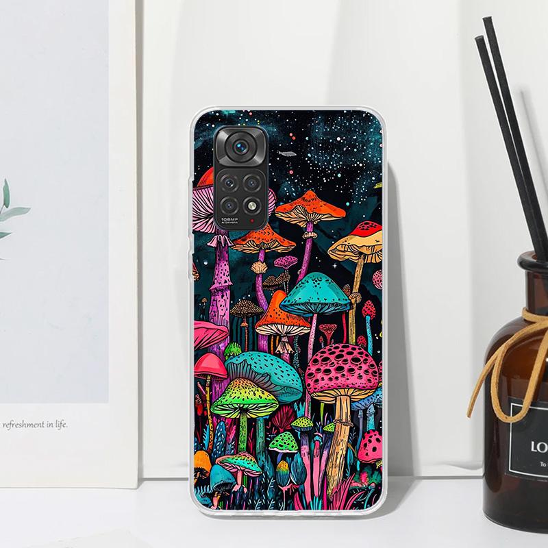 Colorful Mushroom Phone Case For Xiaomi Redmi Note 15 13 14S 14 Pro Plus 12S 11S 10S 12 11E 10 11T Art Fundas Back Cover Redmi N