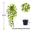 Faux Hanging Vine Plant With Green Leaves For Balcony And Party Decoration