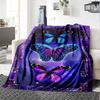 Vibrant Butterfly Galaxy Design Home Customize Your Name Blankets Soft And Cozy With Lightweight Feel Perfect For Bed Sofa Office Picnic Living Room