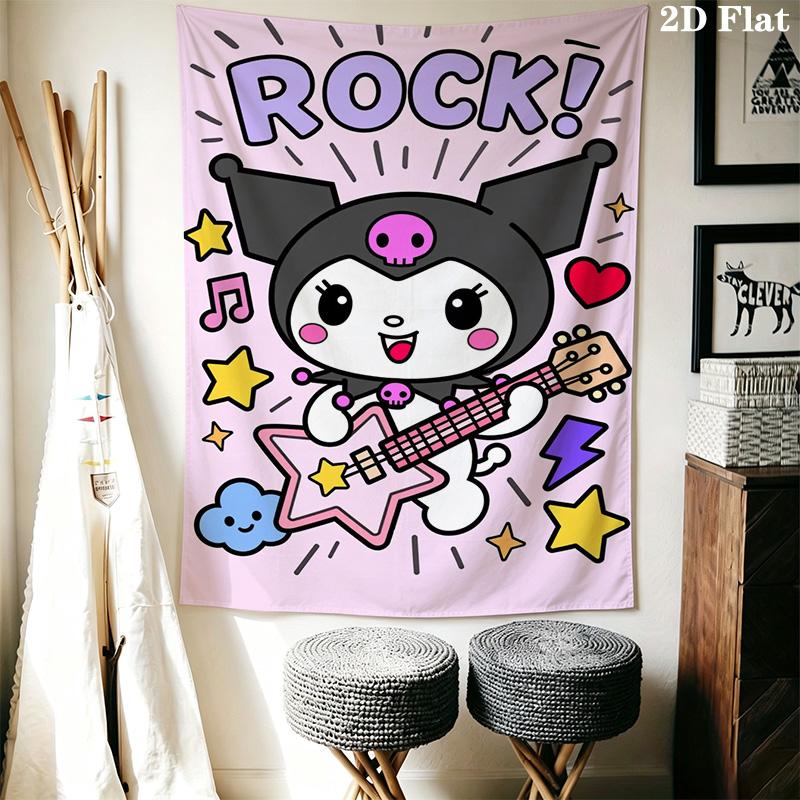 Rock Star Dreams Cute Guitar Wall Tapestry Tapestry Background Cloth Wallmounted Home Decor Work Of Art Soft