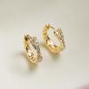 Fashion Jewelry 925 Sterling Silver Cross Hoop Earring Jewelry Women 18K Gold Plated Versatile 925 Silver Earring