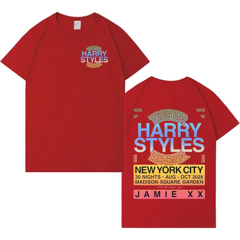 Singer HarryStyle Trendy Album Together Tour Tshirts Aesthetic Pop T Shirt Mens Women Harajuku Loose Oversized Casual T Shrits