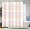 Plaid Bath Shower Curtain Waterproof Washable Home Decor For Bathtub Kids Bathroom 180X180Cm Pink Yellow White Checkered Print M