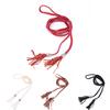 Boho Women Simple Pu Leather Tassel Braided Self-Tie Belt Thin Waist Rope Belt