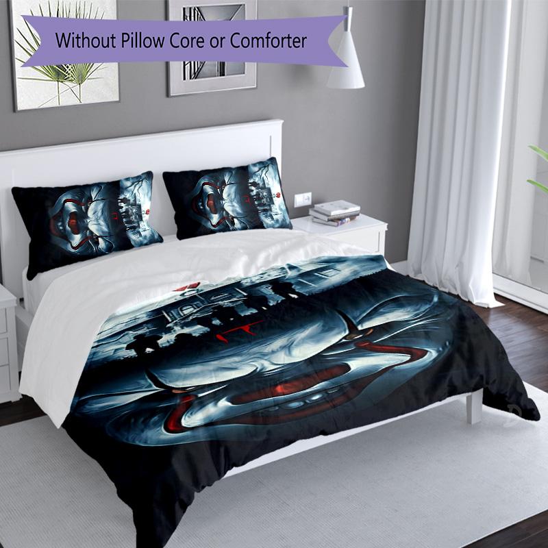 3pcs Pennywise the Dancing Clown pattern bedding set duvet cover set includes duvet cover &pillowcases, perfect all season bedroom decoration & gift