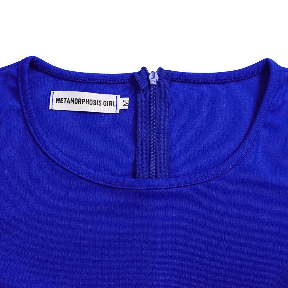 Женское деловое платье большого размера с круглым воротником и средними рукавами, элегантное цельное однотонное платье-футляр